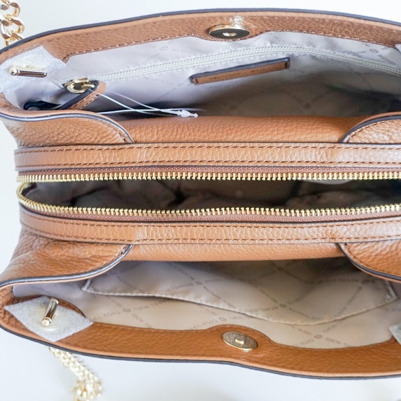 Michael Kors Jet Set Med Chain Leather Tote Brown - Picture 6 of 8